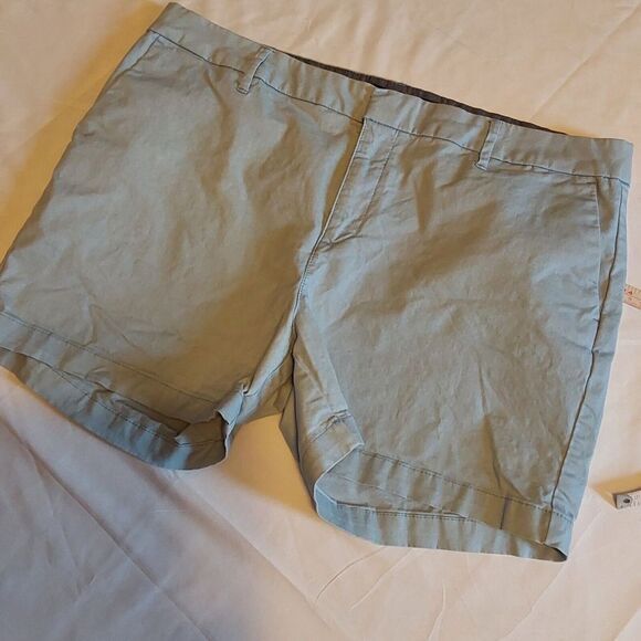 Tommy Hilfiger Chino Women's Light Blue Flat Front‎ Casual Shorts Size 14 - Picture 1 of 7